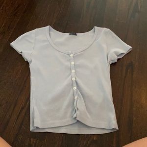 blue button up short sleeve